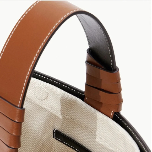 STAUD Diamond Mini Tote Bag Cognac Leather Gorgeous!! - Picture 3 of 6